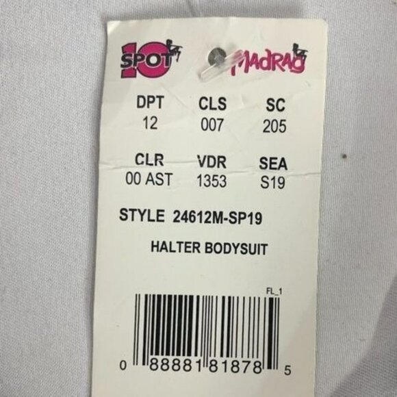 Madrag Black Halter Bodysuit M/L Nylon & Spandex - Picture 3 of 4